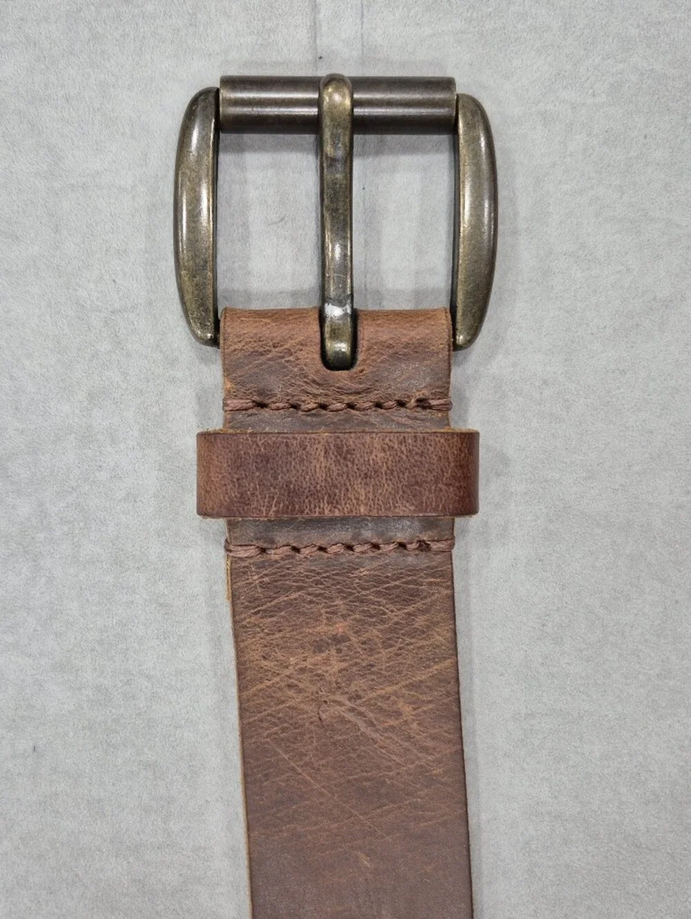 American Eagle Outfitters belt men's 34 brown leather distressed finish casual
